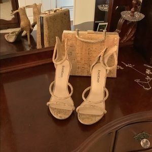 cork bag and sandals